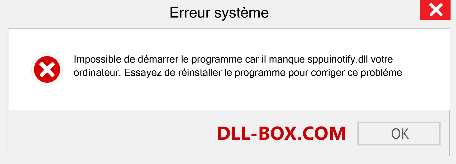 Le fichier sppuinotify.dll est manquant ?. Télécharger pour Windows 7, 8, 10 - Correction de l'erreur manquante sppuinotify dll sur Windows, photos, images